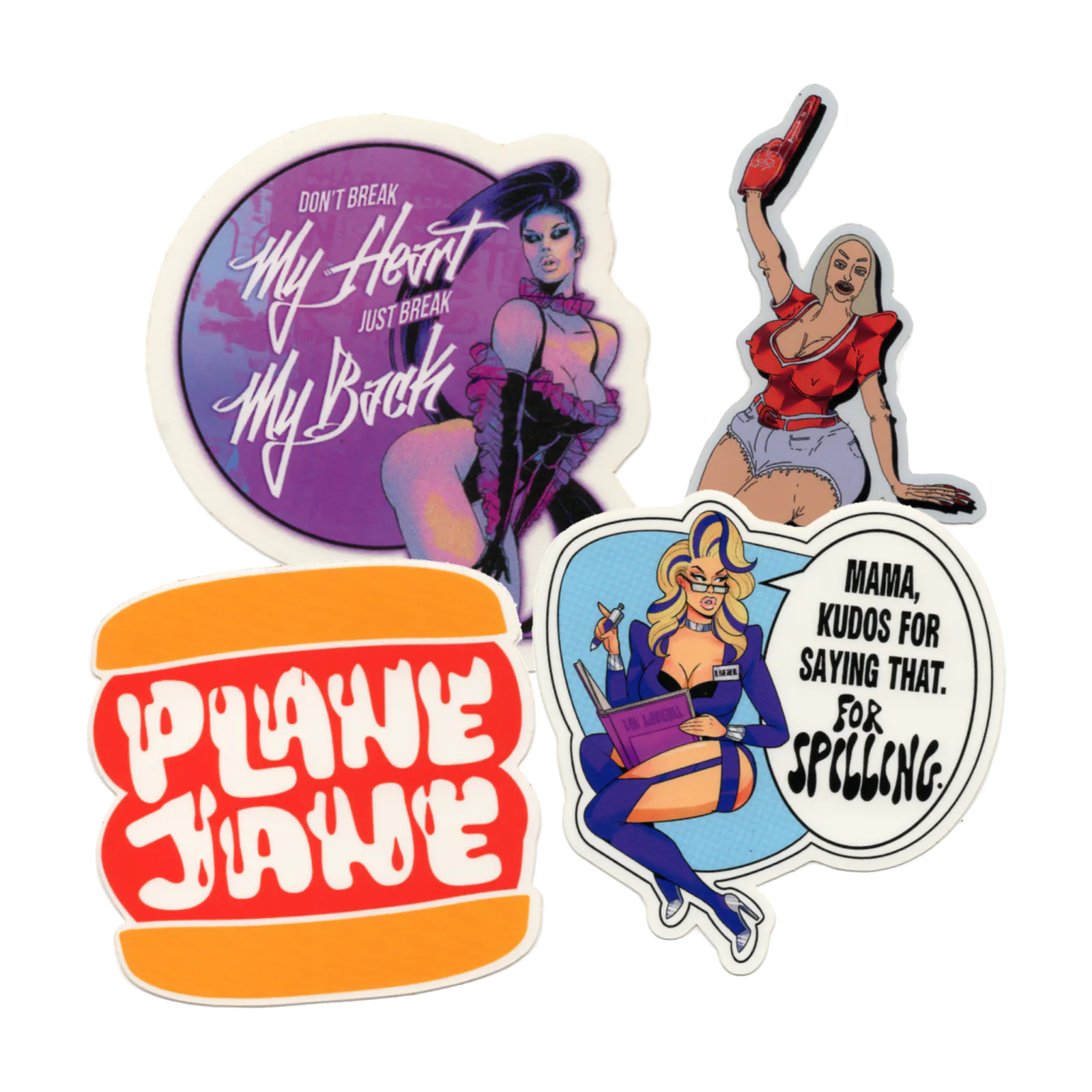 Plane Jane four-design sticker pack
