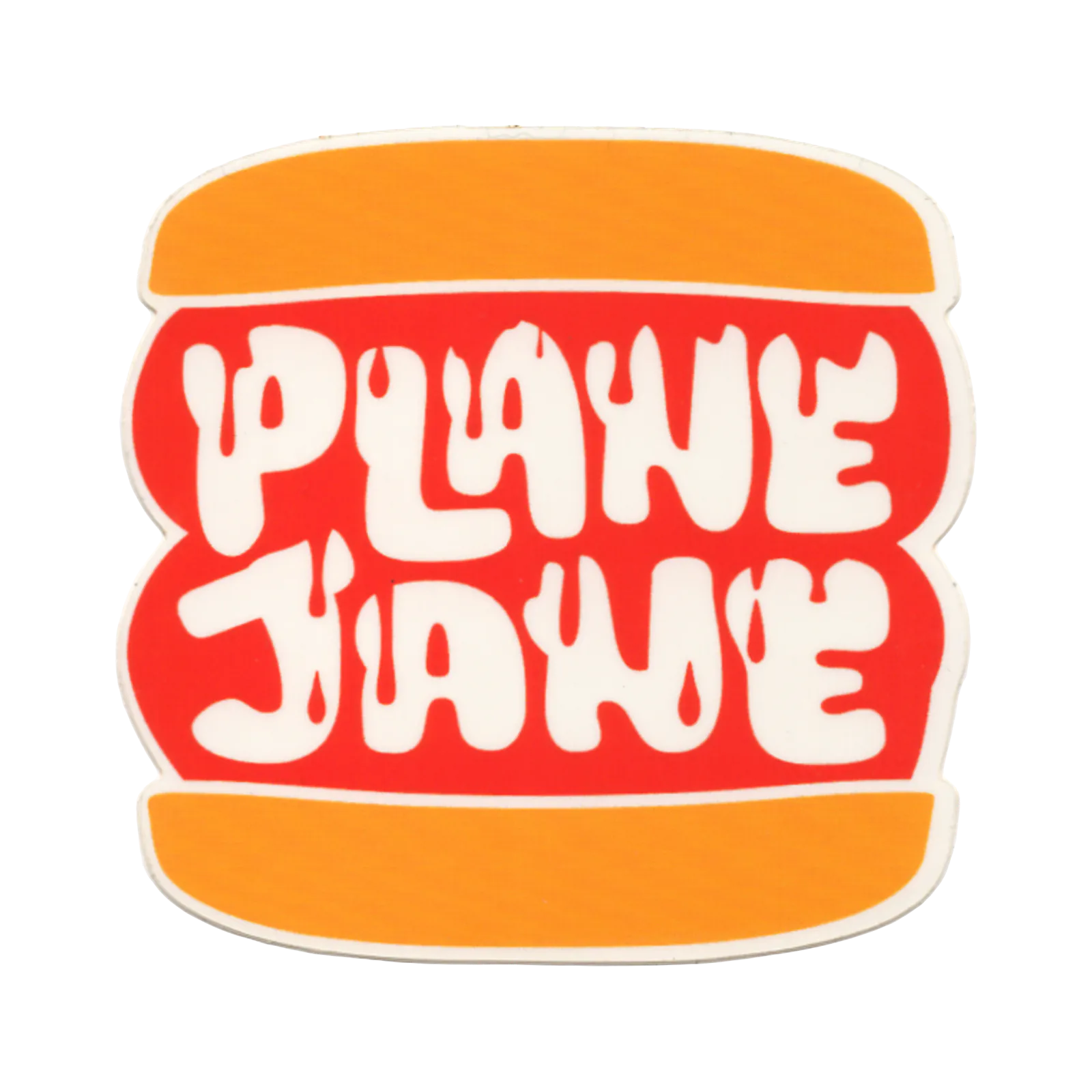 Plane Jane burger logo sticker